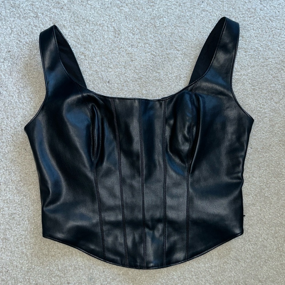 Abercrombie & Fitch faux leather top size S NWT